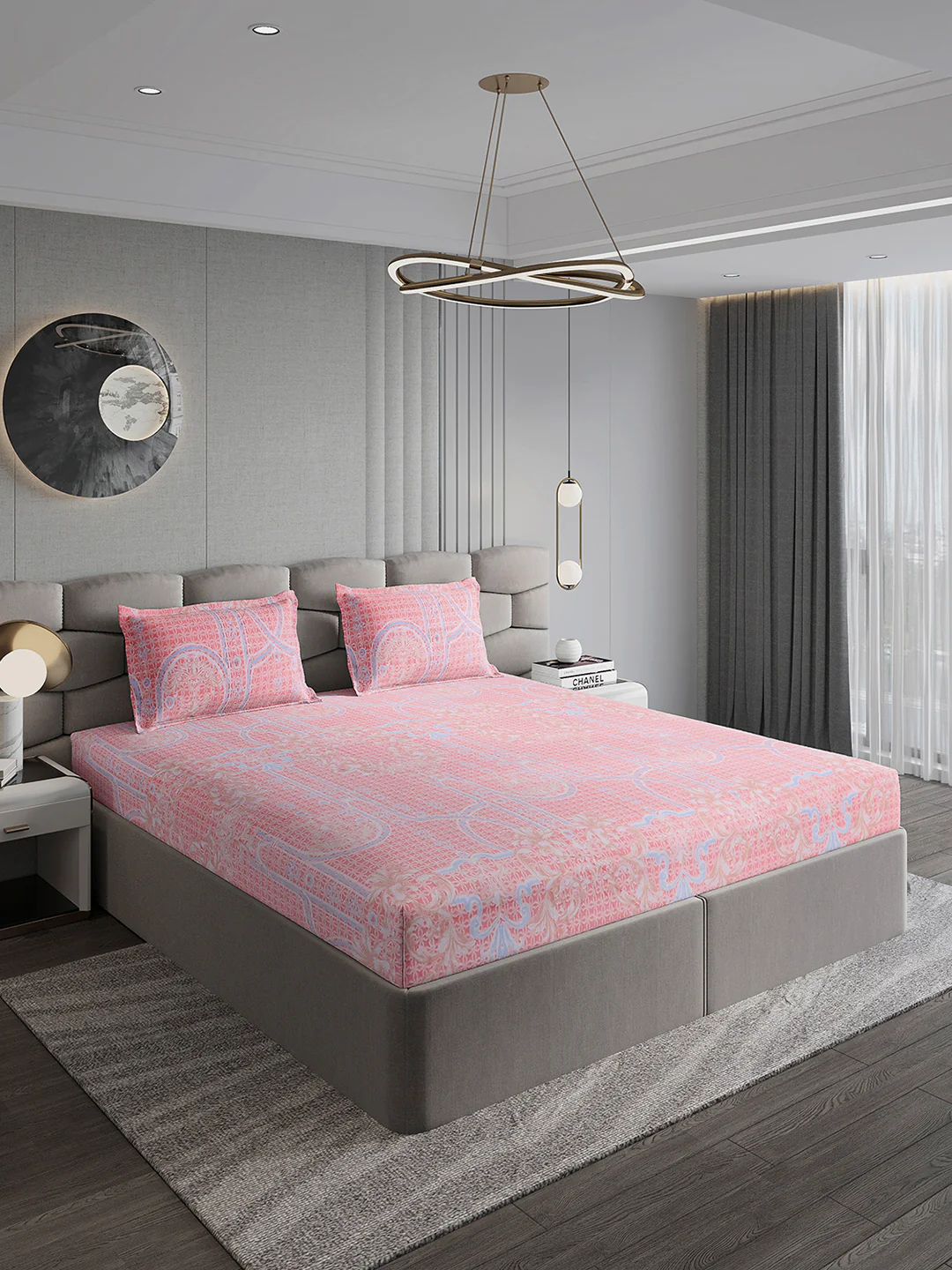 393 GSM 100% Polyester King Bed 1 Bedsheet with 2 Pillow Cover (Golden Choice) - Image 4