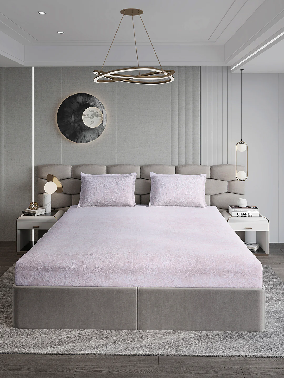 393 GSM Polyester King Bed 1 Bedsheet with 2 Pillow Cover (Golden Choice) - Image 2