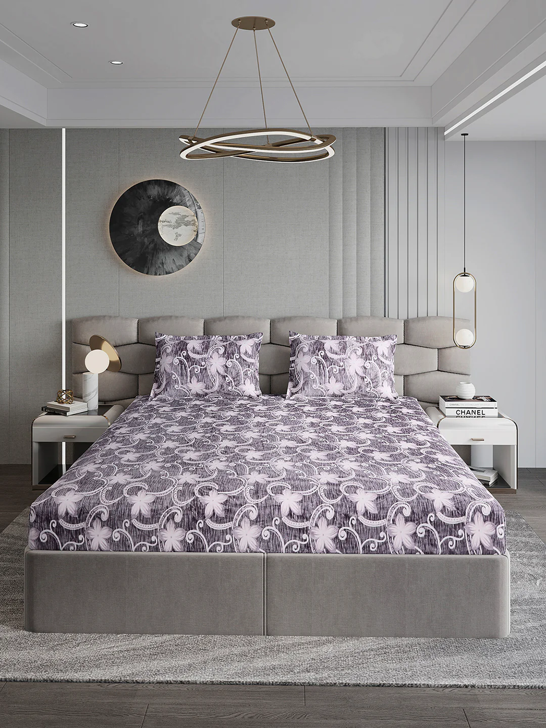 393 GSM Polyester King Bed 1 Bedsheet with 2 Pillow Cover (Golden Choice) - Image 2