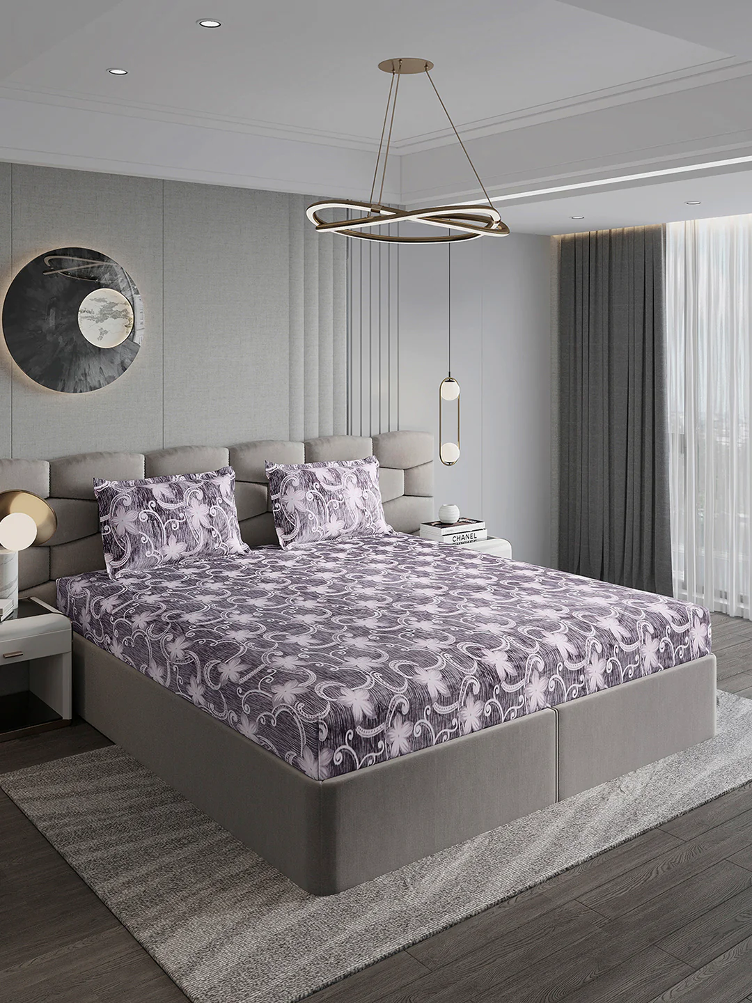 393 GSM Polyester King Bed 1 Bedsheet with 2 Pillow Cover (Golden Choice) - Image 4