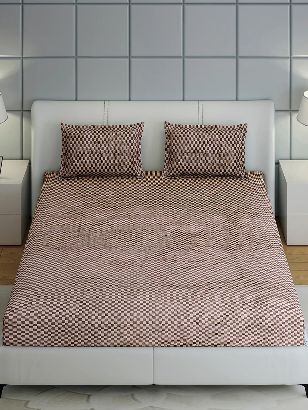 300 GSM 100% Polyester King Bed 1 Bedsheet with 2 Pillow Cover (Seven Seas) - Image 3