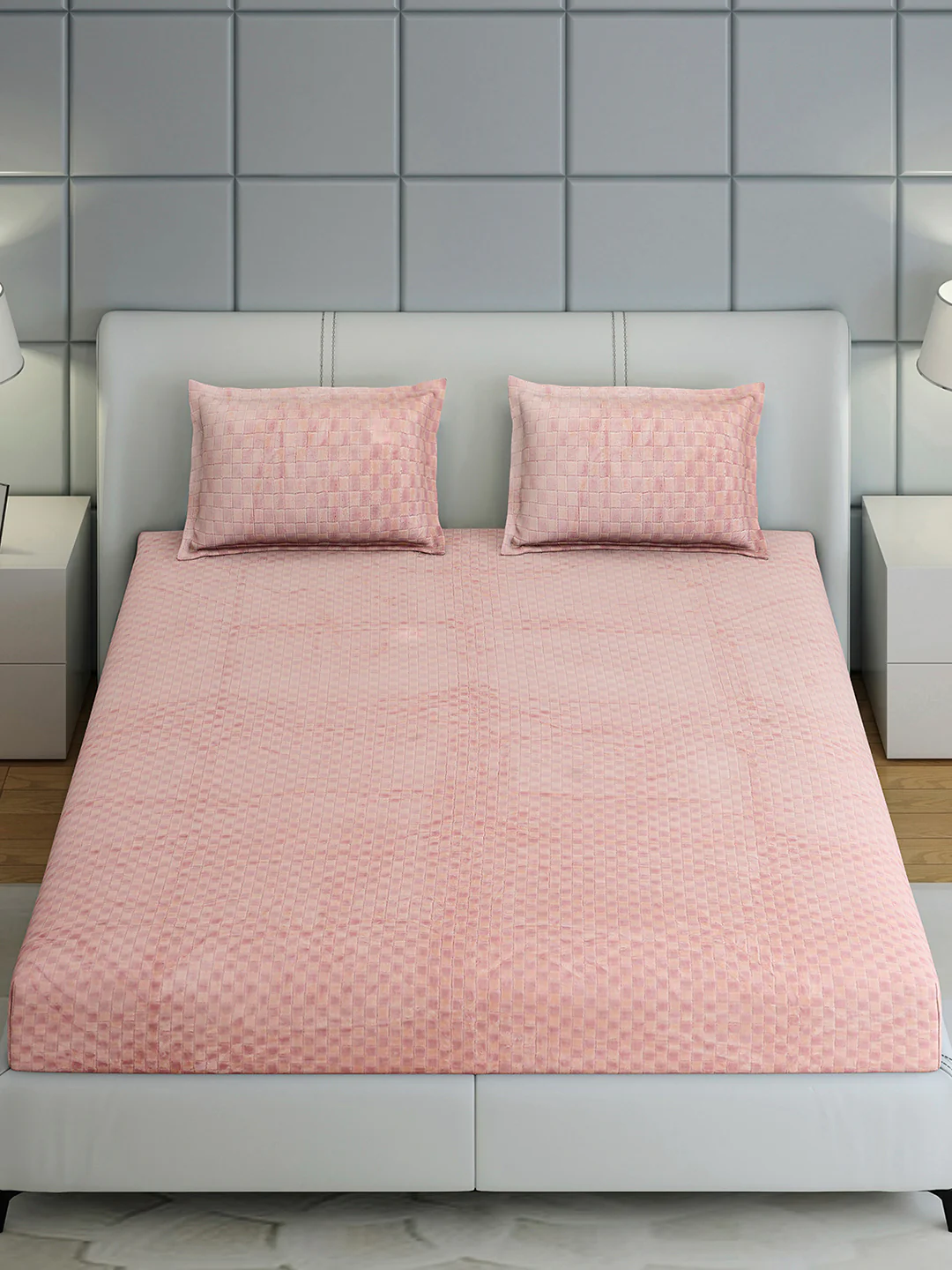 300 GSM 100% Polyester King Bed 1 Bedsheet with 2 Pillow Cover (Seven Seas) - Image 3