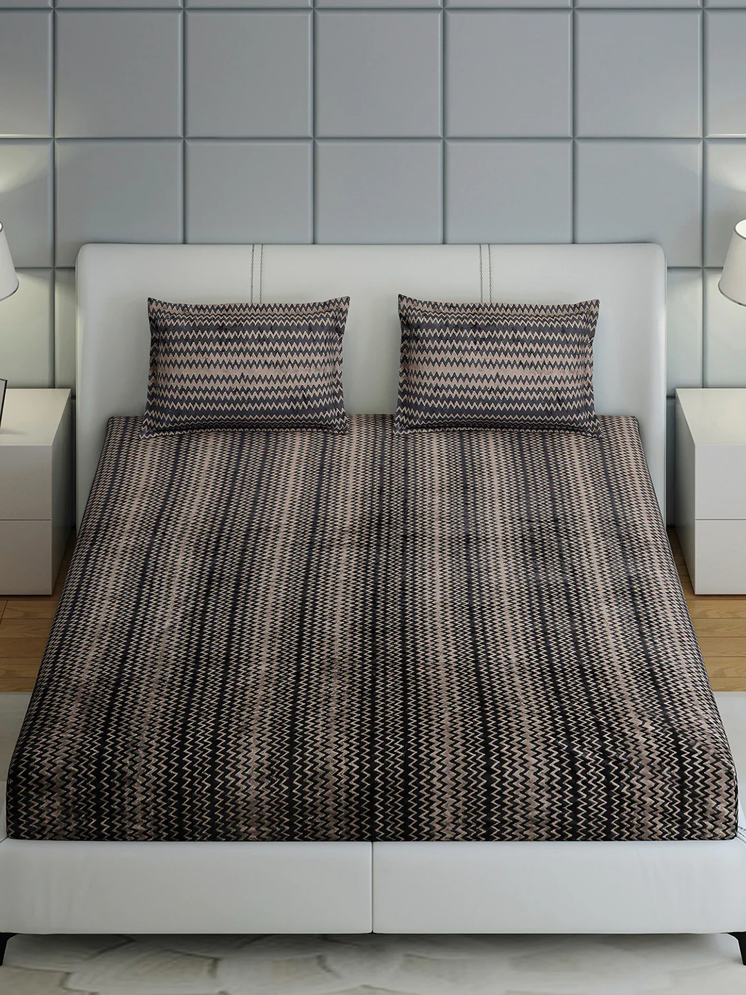 393 GSM 100% Polyester King Bed 1 Bedsheet with 2 Pillow Cover (Spherix) - Image 3