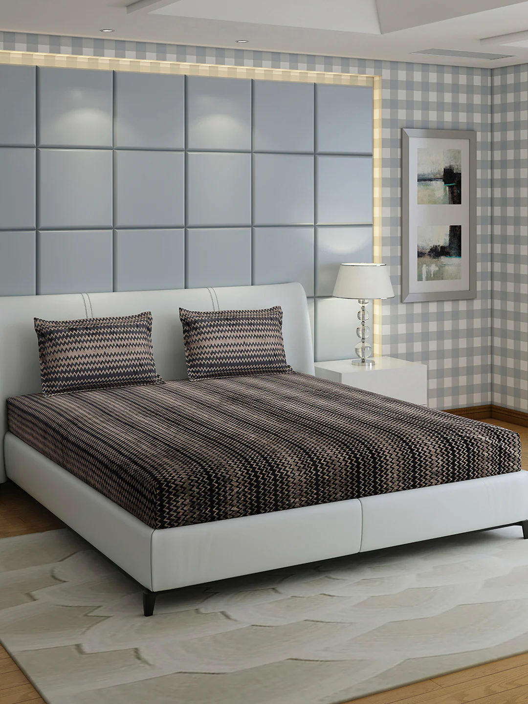393 GSM 100% Polyester King Bed 1 Bedsheet with 2 Pillow Cover (Spherix) - Image 4