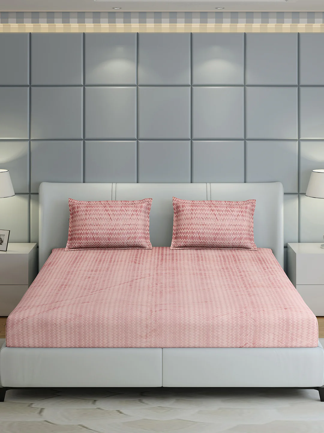393 GSM 100% Polyester King Bed 1 Bedsheet with 2 Pillow Cover (Spherix) - Image 2