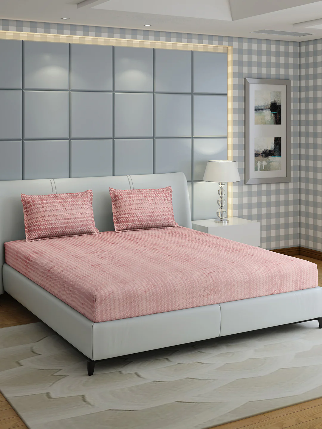 393 GSM 100% Polyester King Bed 1 Bedsheet with 2 Pillow Cover (Spherix) - Image 4