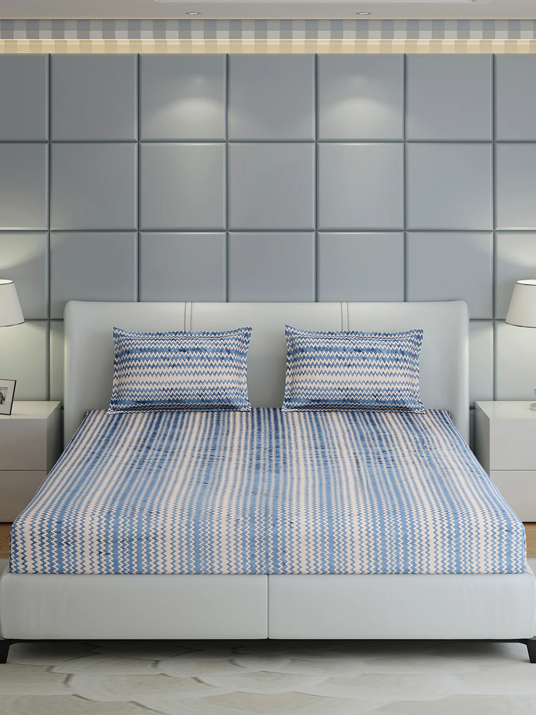 393 GSM 100% Polyester King Bed 1 Bedsheet with 2 Pillow Cover (Spherix) - Image 2