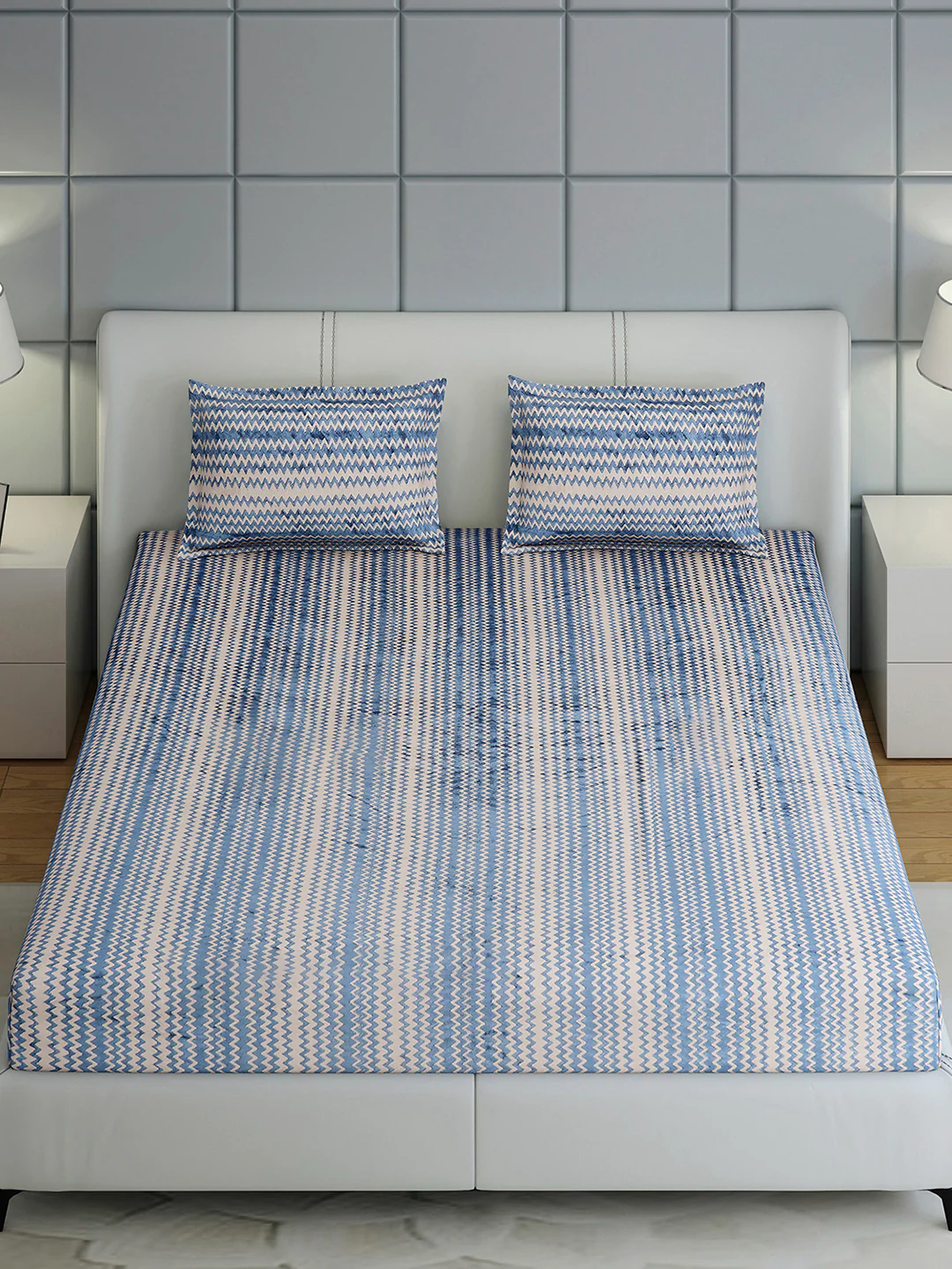393 GSM 100% Polyester King Bed 1 Bedsheet with 2 Pillow Cover (Spherix) - Image 3