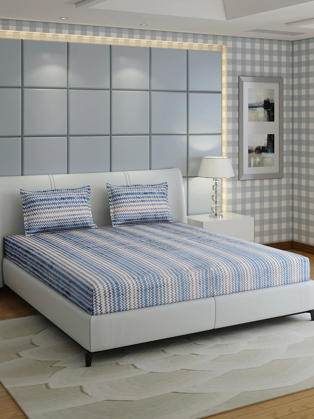 393 GSM 100% Polyester King Bed 1 Bedsheet with 2 Pillow Cover (Spherix) - Image 4