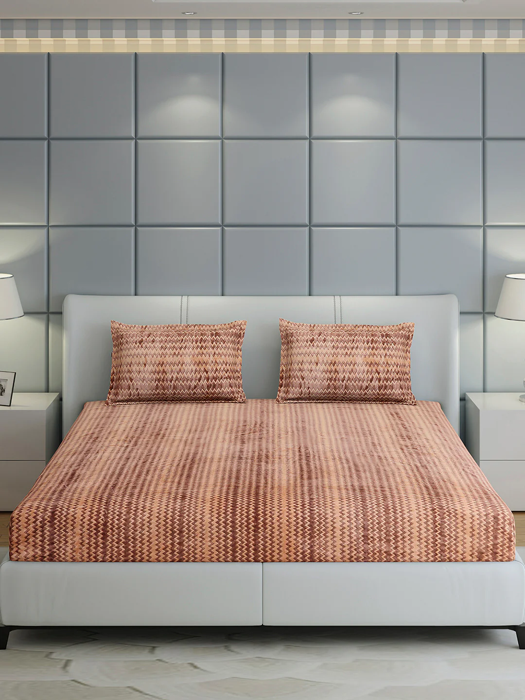 393 GSM 100% Polyester King Bed 1 Bedsheet with 2 Pillow Cover (Spherix) - Image 2