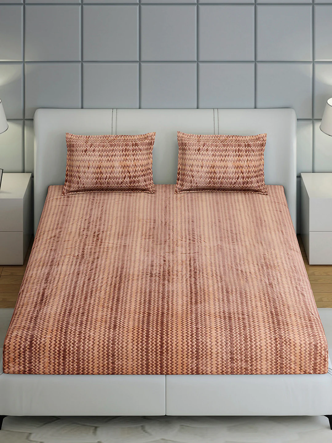 393 GSM 100% Polyester King Bed 1 Bedsheet with 2 Pillow Cover (Spherix) - Image 3