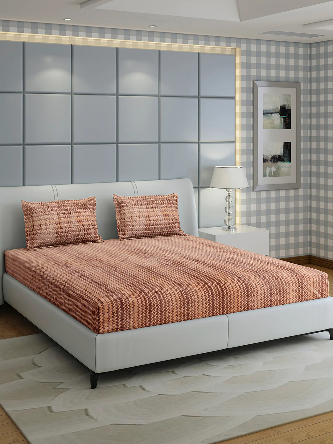 393 GSM 100% Polyester King Bed 1 Bedsheet with 2 Pillow Cover (Spherix) - Image 4