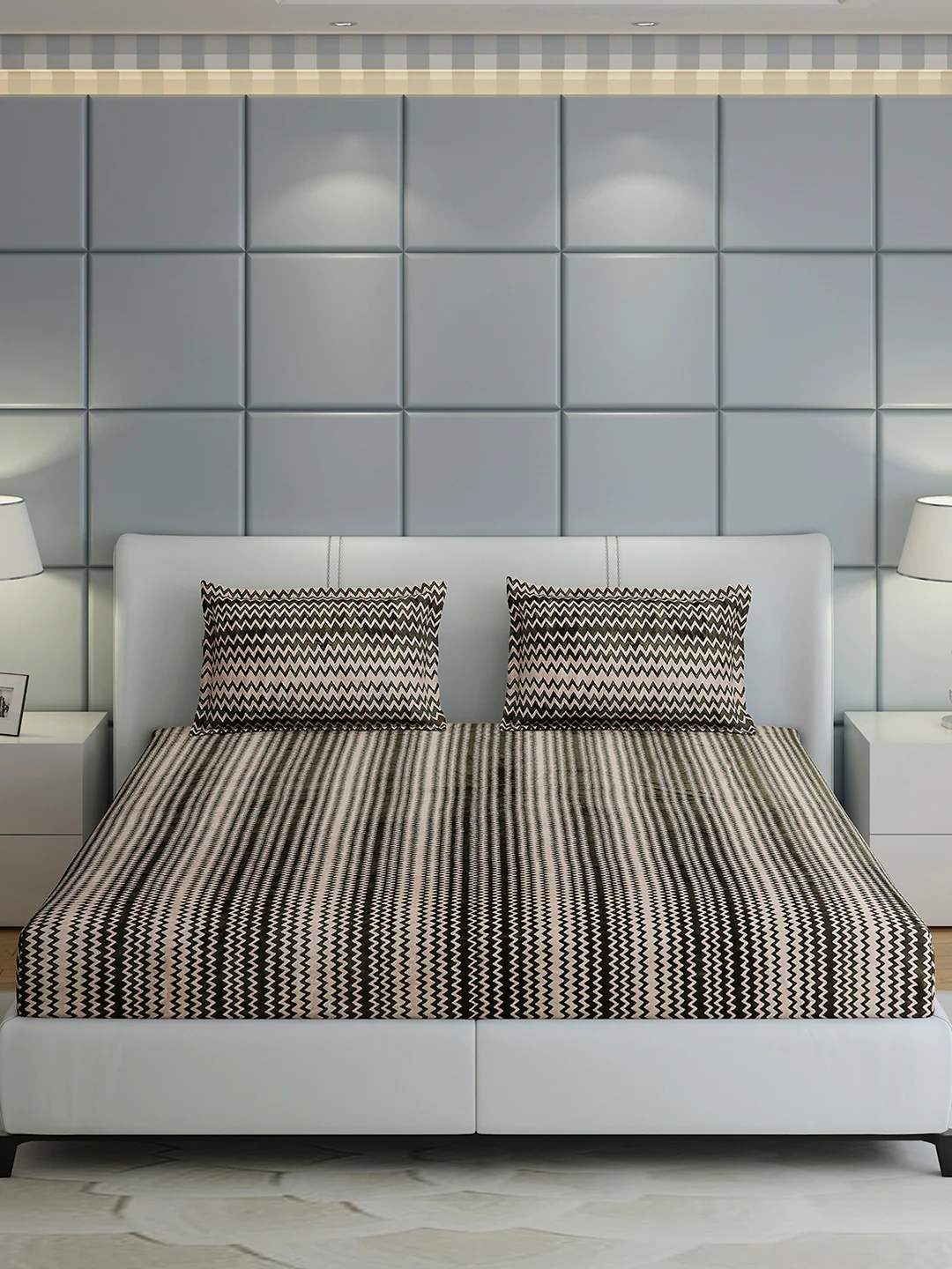 393 GSM 100% Polyester King Bed 1 Bedsheet with 2 Pillow Cover (Spherix) - Image 2