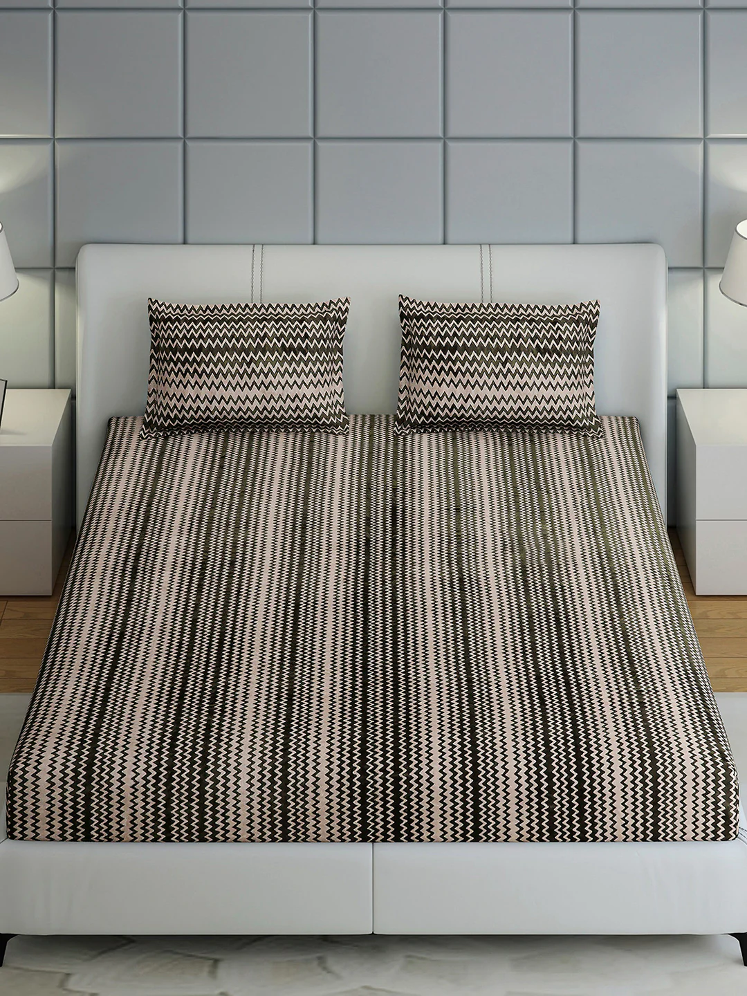 393 GSM 100% Polyester King Bed 1 Bedsheet with 2 Pillow Cover (Spherix) - Image 3