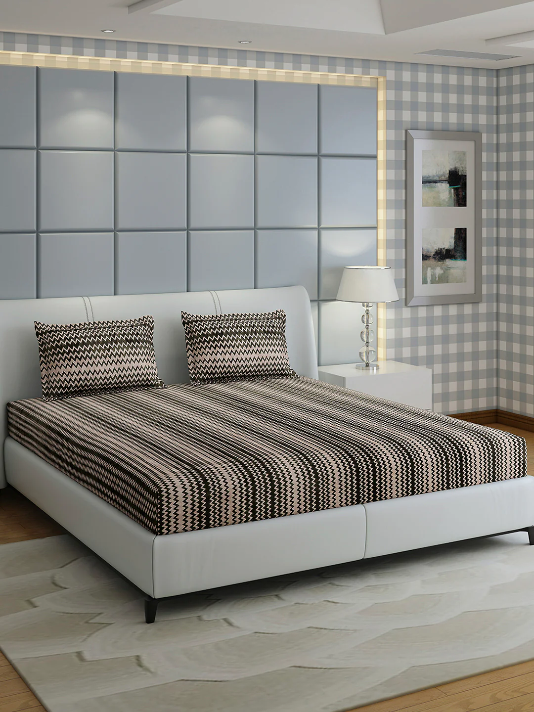 393 GSM 100% Polyester King Bed 1 Bedsheet with 2 Pillow Cover (Spherix) - Image 4