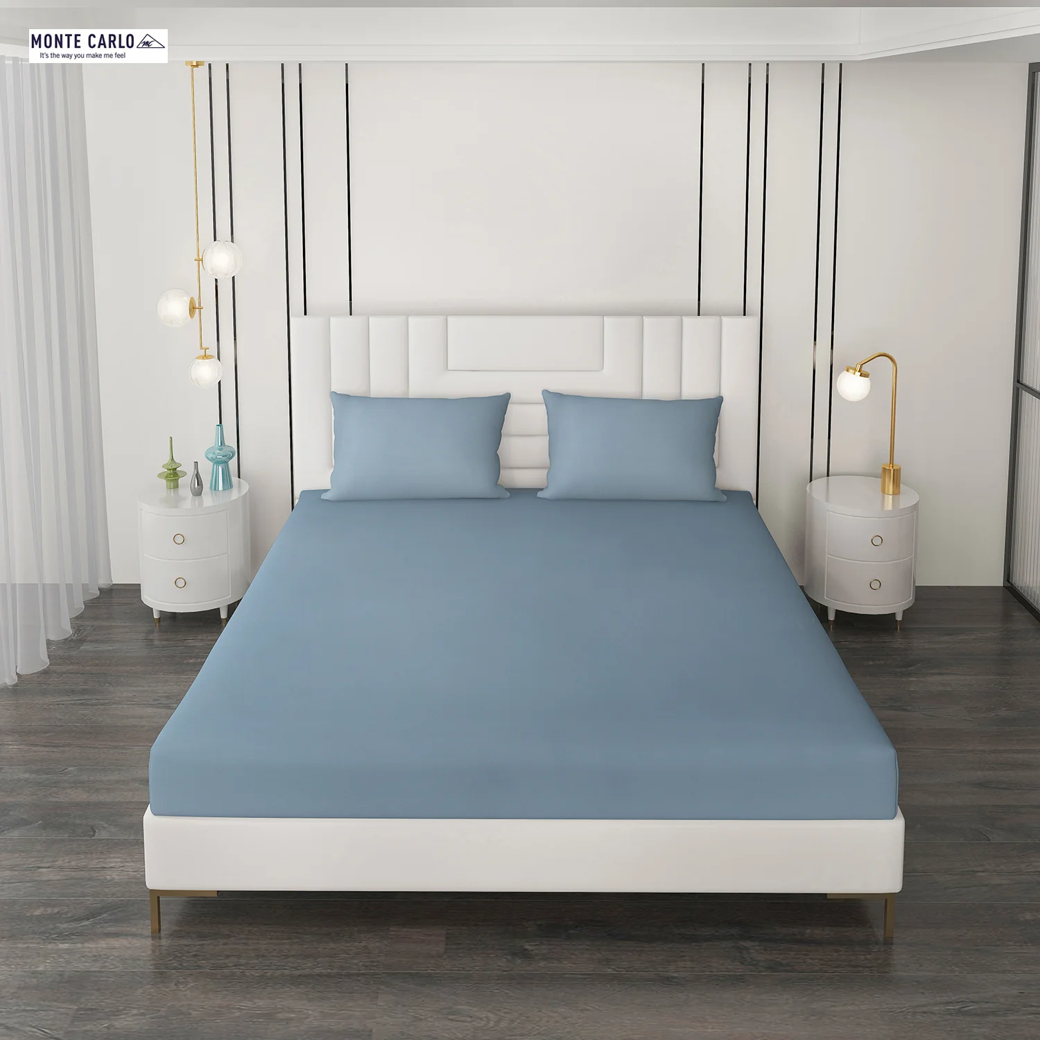 400 TC Cotton Double Bedsheet with 2 Pillow Covers - Image 2