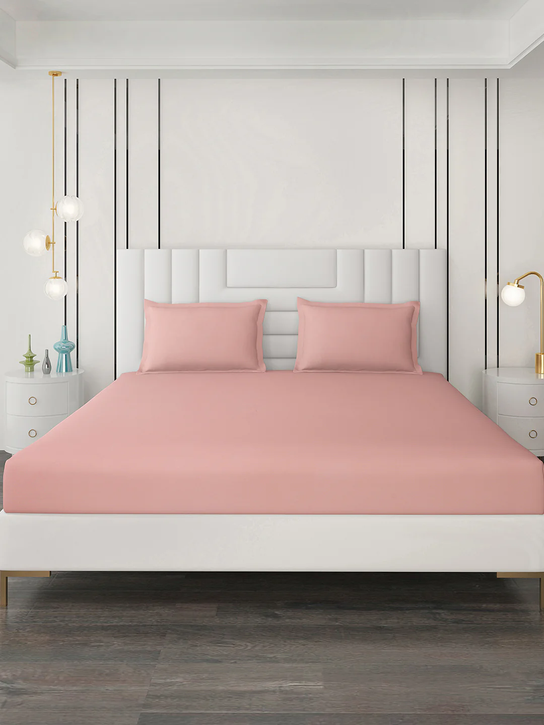 400 TC Cotton Double Bedsheet with 2 Pillow Covers - Image 4