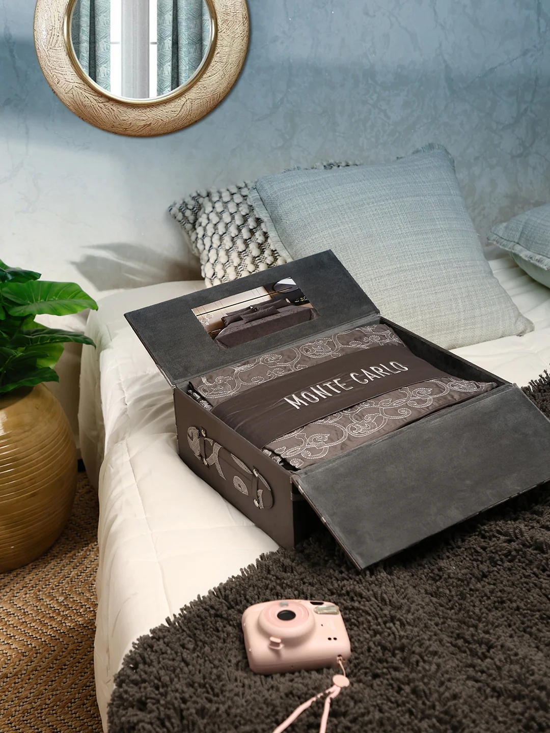 400 TC Cotton King Size Luxury 10 Pc Bedding Set (Matrix) - Image 12