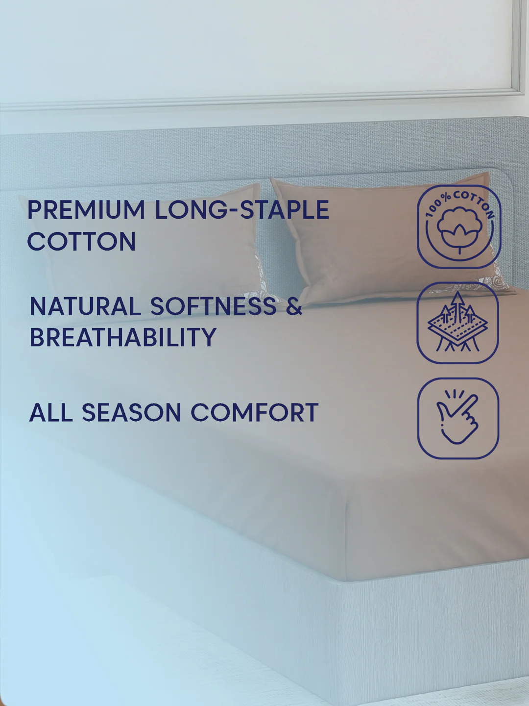 Luxury 400 TC Pure Cotton King Size Bedsheet with 2 Pillow Covers Lace Magic Collection - Image 9