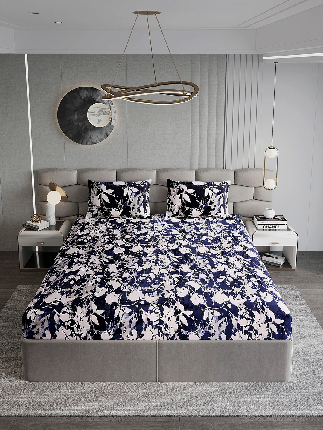 404 GSM 100% Polyester Double Bed 1 Bedsheet with 2 Pillow Cover (Ruby Gold) - Image 3