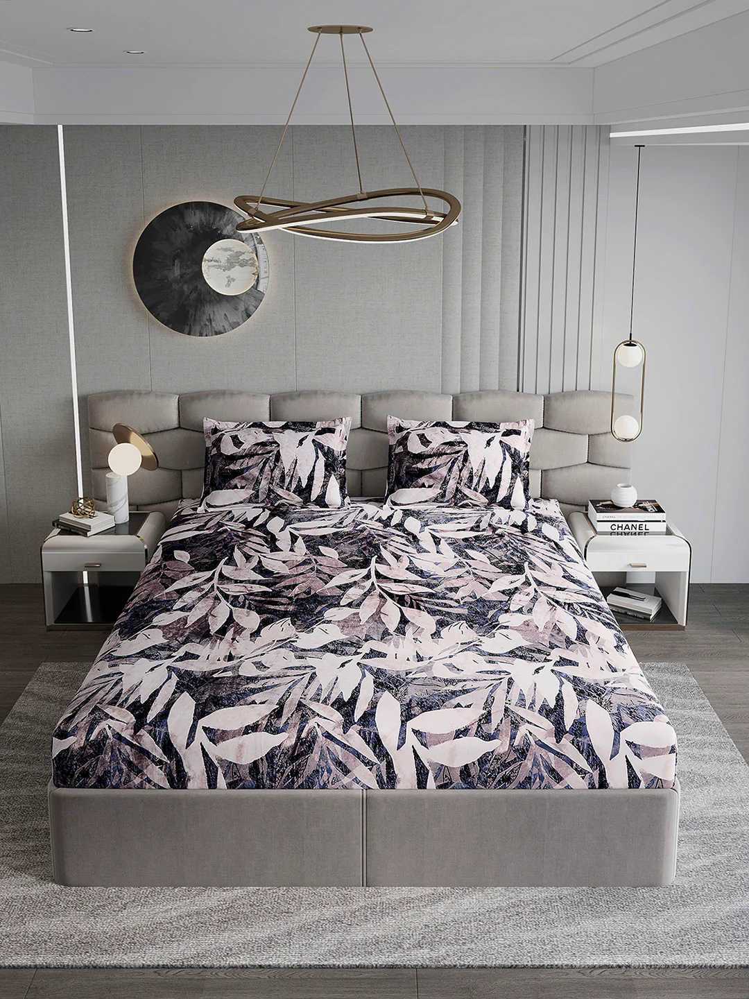 404 GSM 100% Polyester Double Bed 1 Bedsheet with 2 Pillow Cover (Ruby Gold) - Image 3