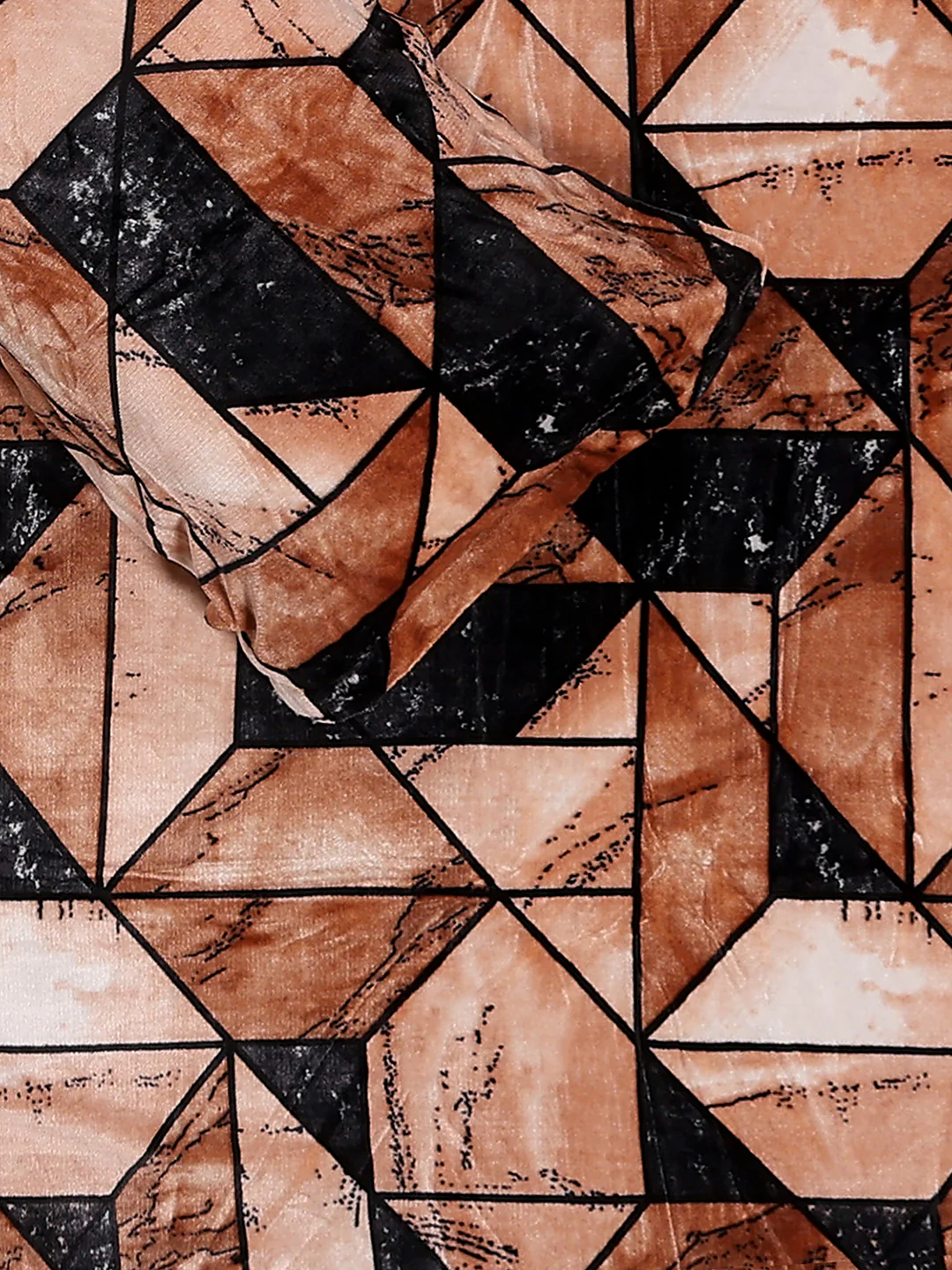 404 GSM 100% Polyester Double Bed 1 Bedsheet with 2 Pillow Cover (Ruby Gold) - Image 5