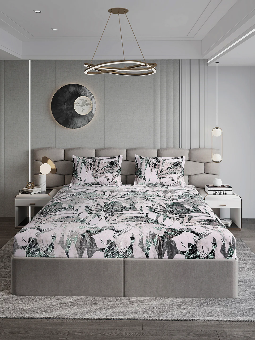 404 GSM 100% Polyester Double Bed 1 Bedsheet with 2 Pillow Cover (Ruby Gold) - Image 2
