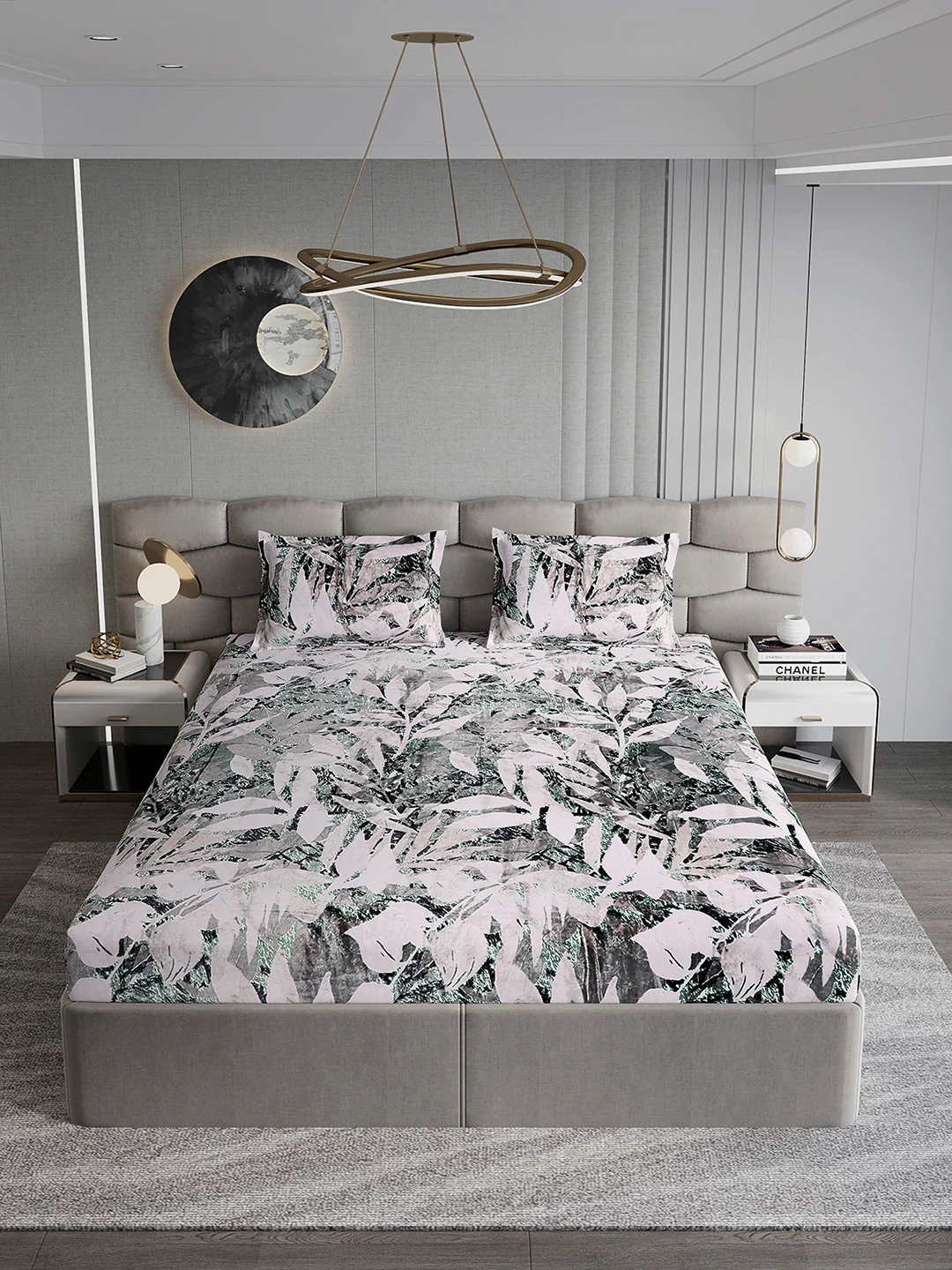 404 GSM 100% Polyester Double Bed 1 Bedsheet with 2 Pillow Cover (Ruby Gold) - Image 3
