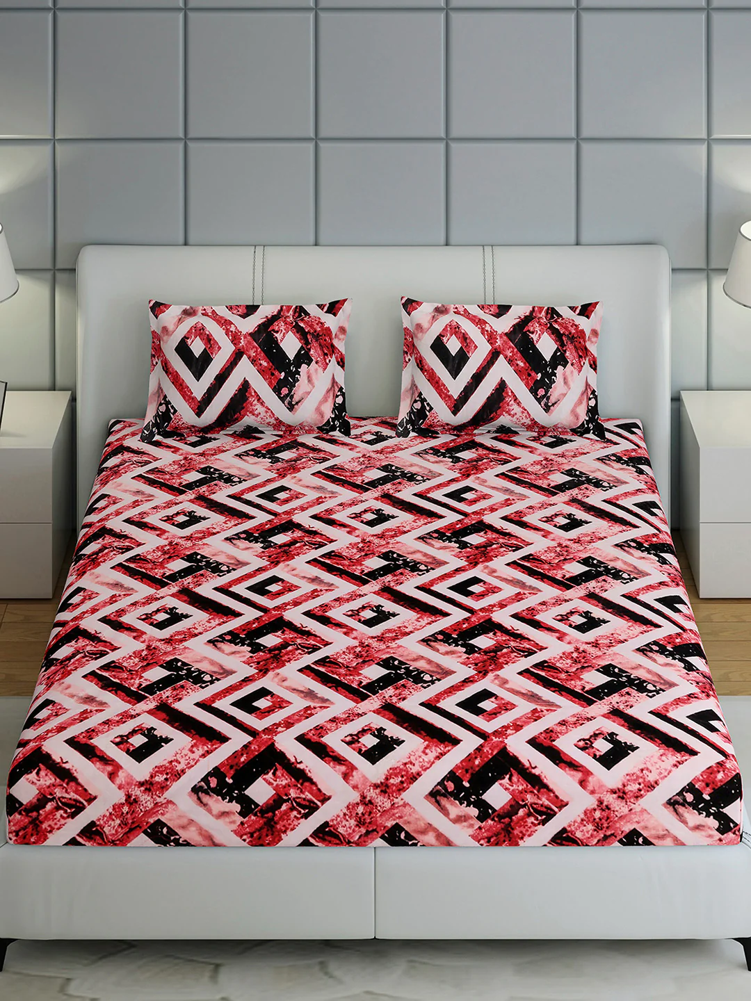 404 GSM 100% Polyester King Bed 1 Bedsheet with 2 Pillow Cover (Aura) - Image 3
