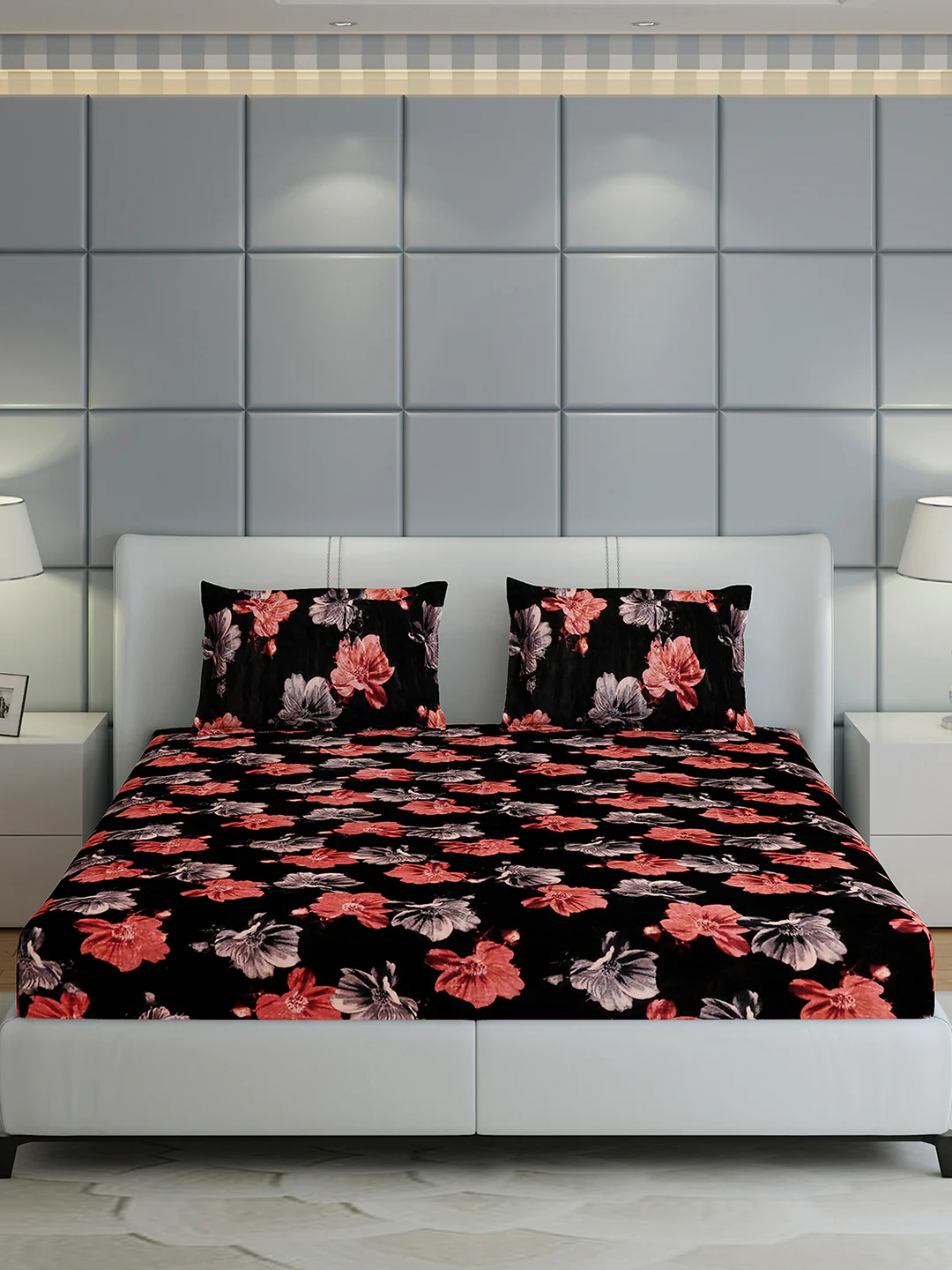 413 GSM 100% Polyester King Bed 1 Bedsheet with 2 Pillow Cover (Aura) - Image 2