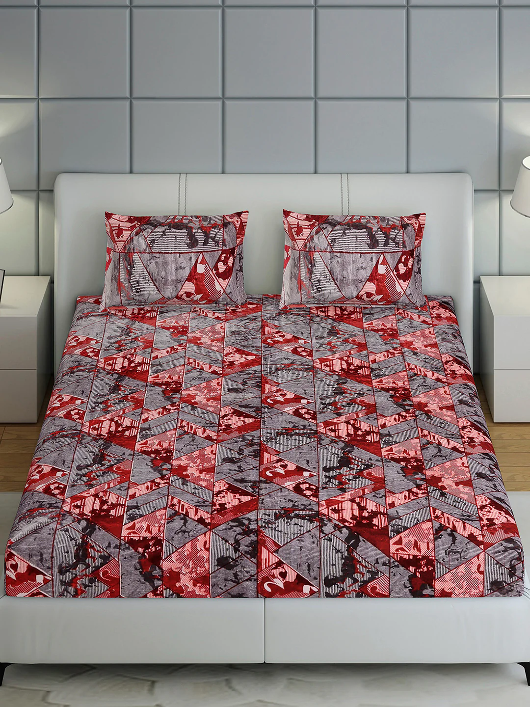 413 GSM 100% Polyester King Bed 1 Bedsheet with 2 Pillow Cover (Aura) - Image 3