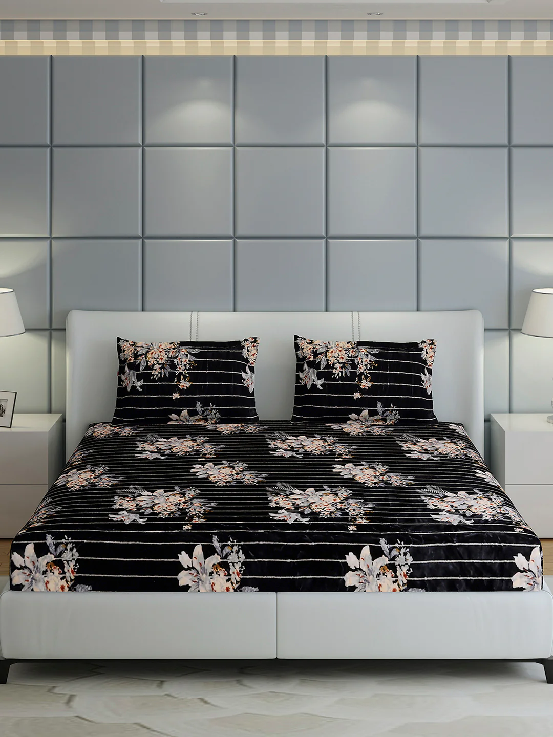 413 GSM 100% Polyester King Bed 1 Bedsheet with 2 Pillow Cover (Aura) - Image 2