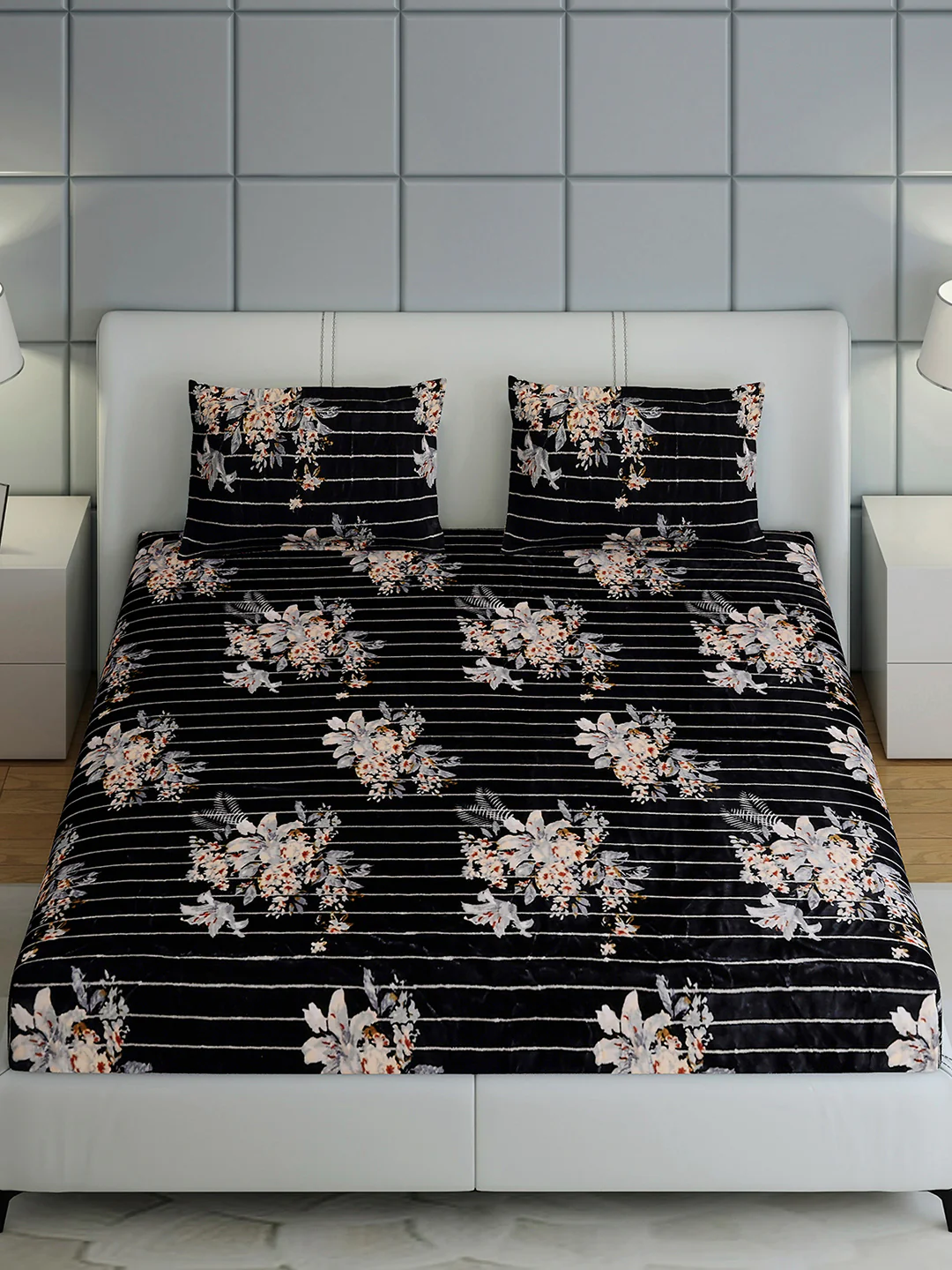 413 GSM 100% Polyester King Bed 1 Bedsheet with 2 Pillow Cover (Aura) - Image 3