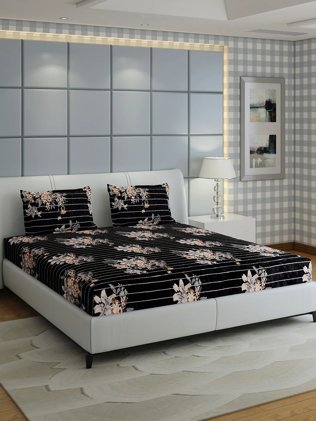 413 GSM 100% Polyester King Bed 1 Bedsheet with 2 Pillow Cover (Aura) - Image 4