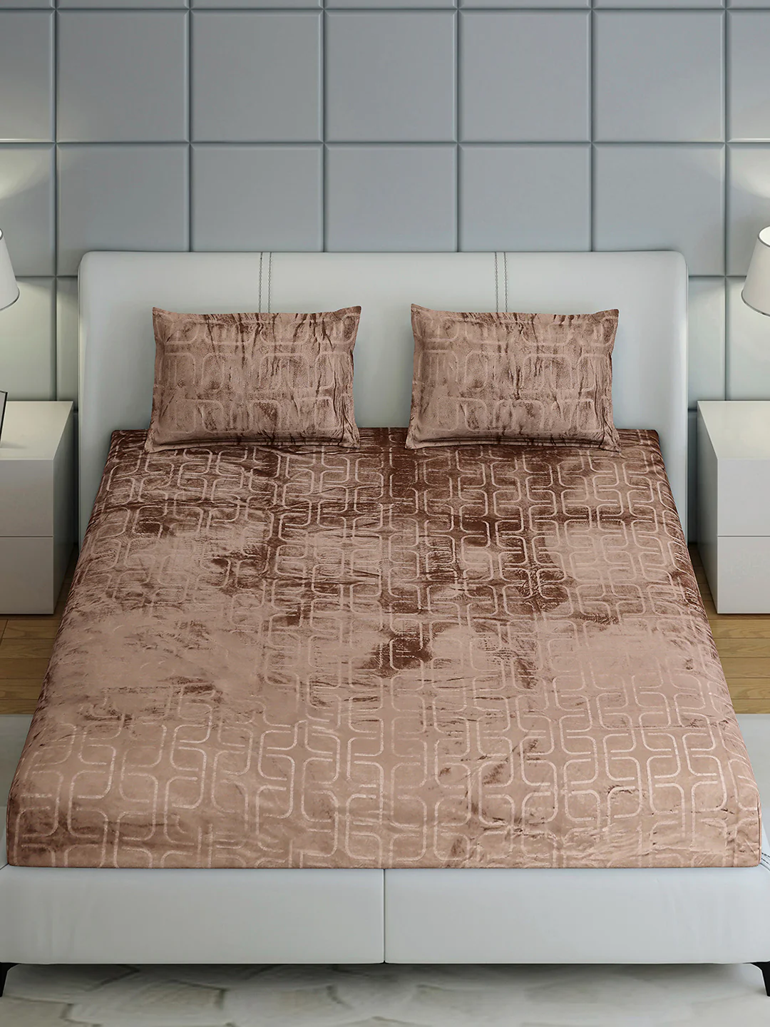 435 GSM 100% Polyester Double Bed 1 Bedsheet with 2 Pillow Cover (Indigo) - Image 3