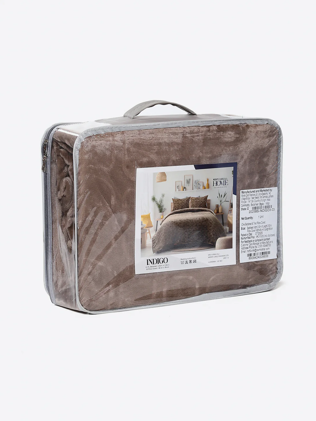 435 GSM 100% Polyester Double Bed 1 Bedsheet with 2 Pillow Cover (Indigo) - Image 9