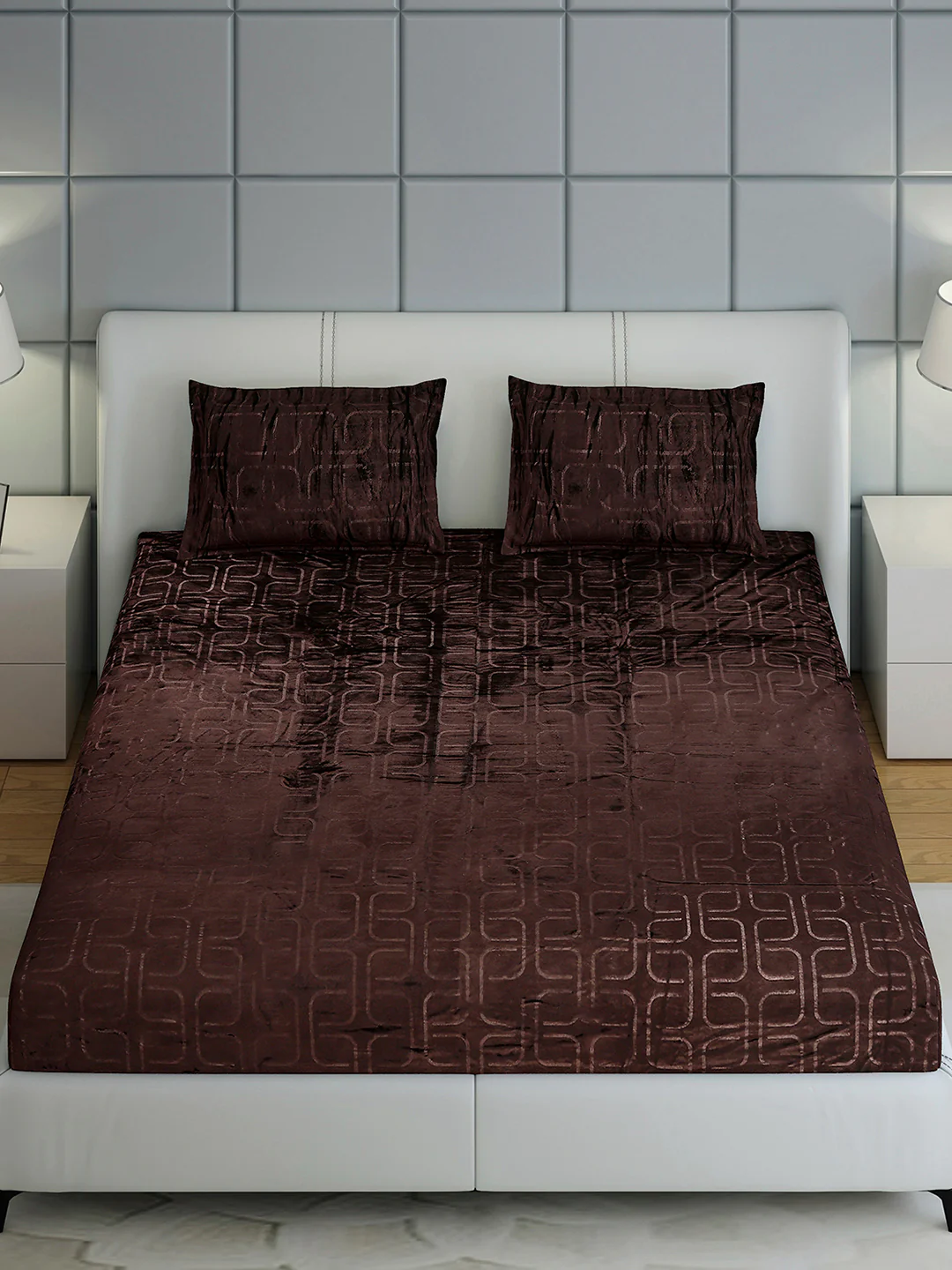 435 GSM 100% Polyester Double Bed 1 Bedsheet with 2 Pillow Cover (Indigo) - Image 3