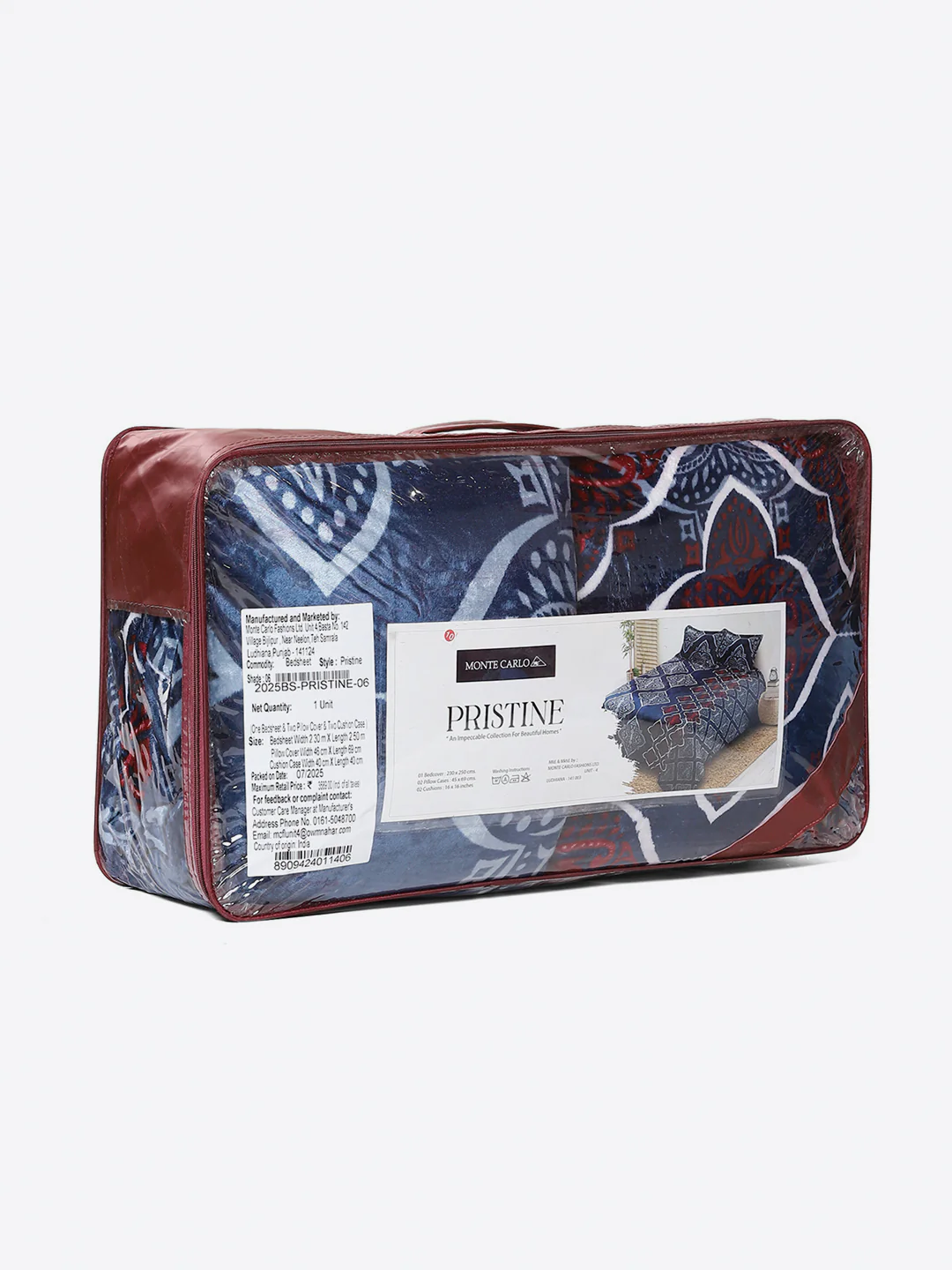 487 GSM 100% Polyester Double Bed 1 Bedsheet, 2 Pillow Cover & 2 Cushion Case (Pristine 4 Pcs Set) - Image 10