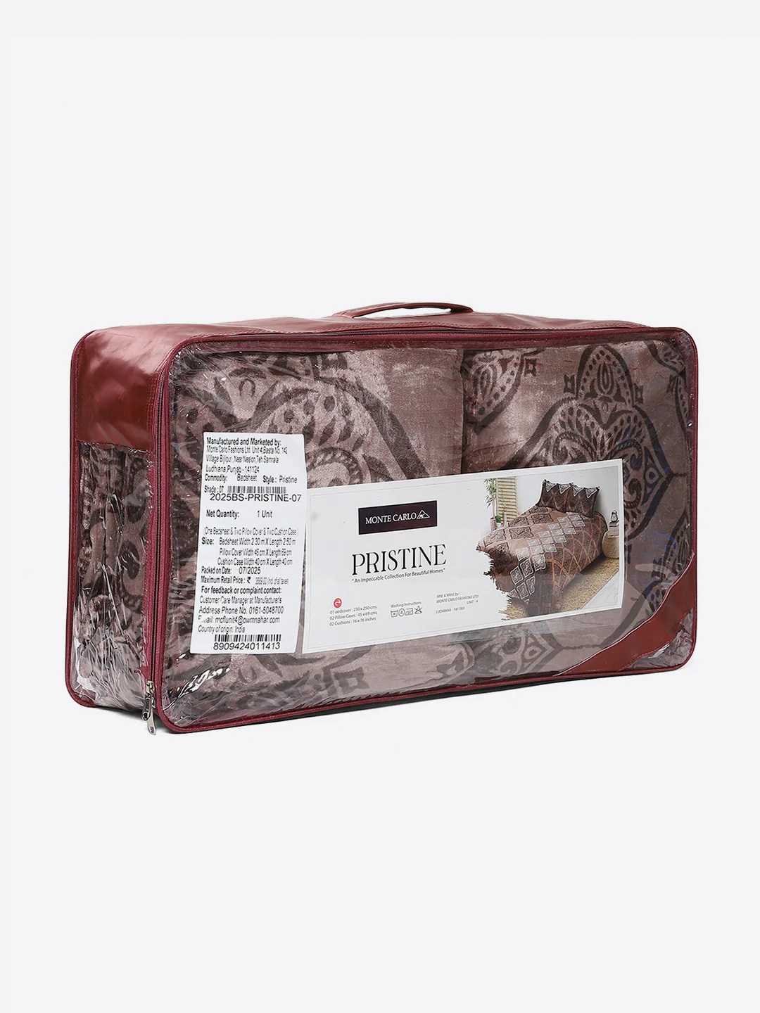 487 GSM 100% Polyester Double Bed 1 Bedsheet, 2 Pillow Cover & 2 Cushion Case (Pristine 4 Pcs Set) - Image 10