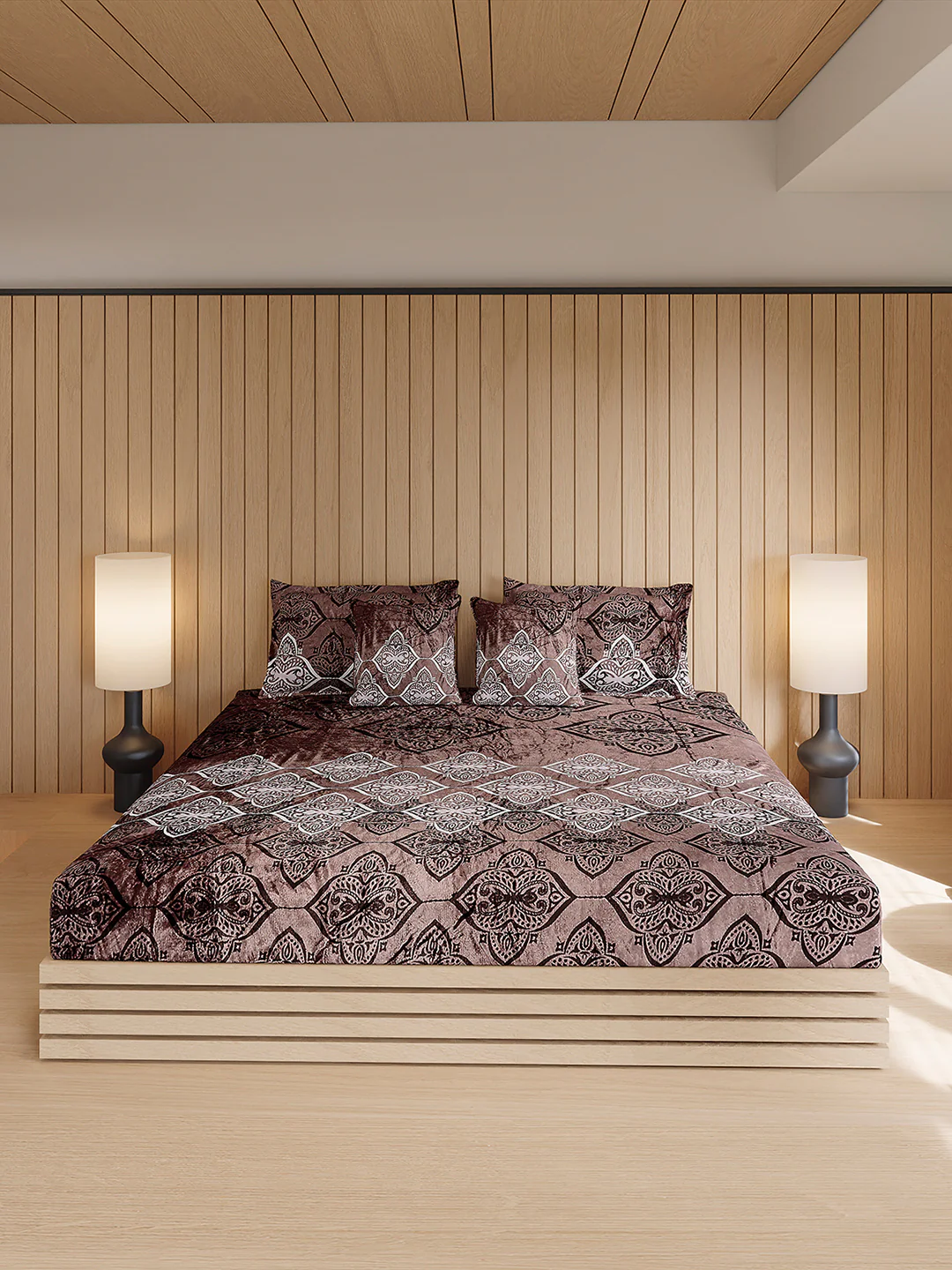 487 GSM 100% Polyester Double Bed 1 Bedsheet, 2 Pillow Cover & 2 Cushion Case (Pristine 4 Pcs Set) - Image 2