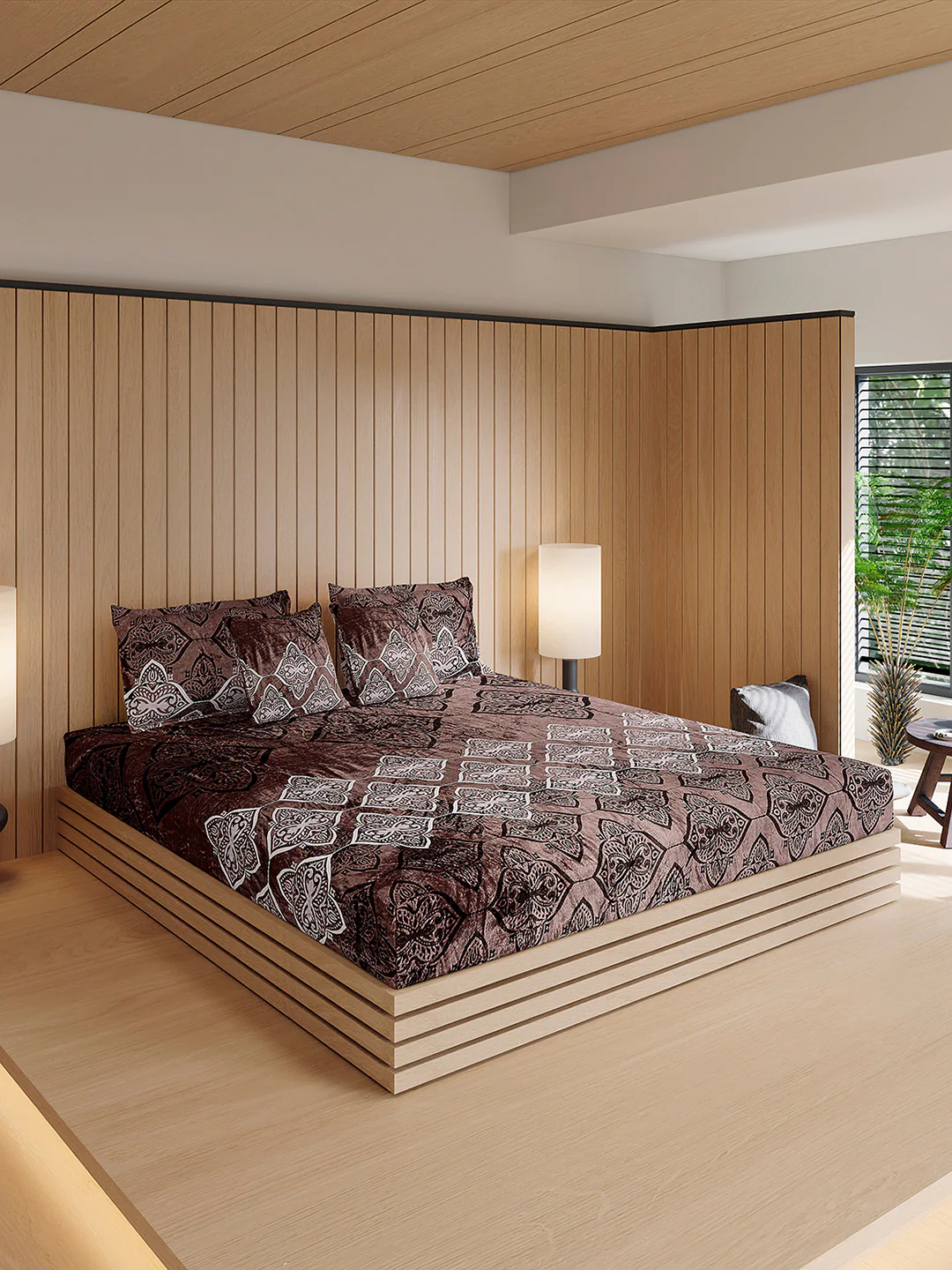487 GSM 100% Polyester Double Bed 1 Bedsheet, 2 Pillow Cover & 2 Cushion Case (Pristine 4 Pcs Set) - Image 4