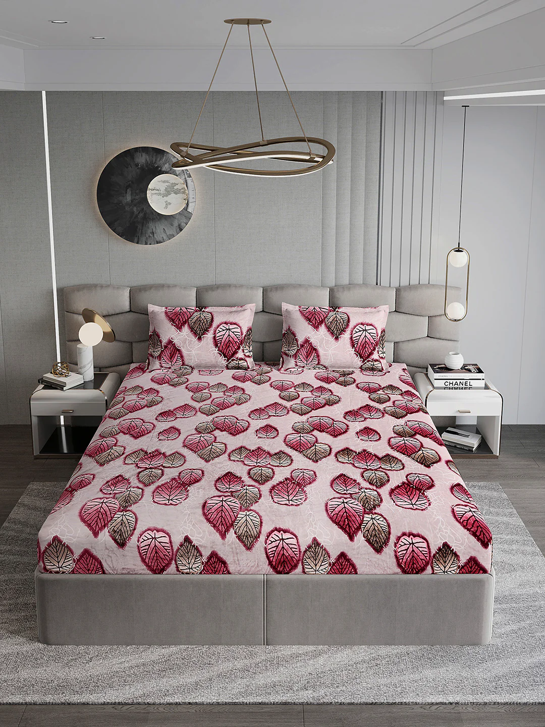 495 GSM Polyester King Bed 1 Bedsheet with 2 Pillow Cover (Gold Mine) - Image 3