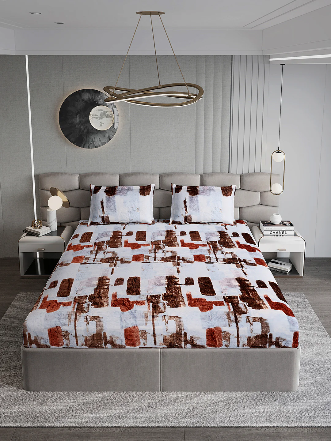 495 GSM Polyester King Bed 1 Bedsheet with 2 Pillow Cover (Gold Mine) - Image 3