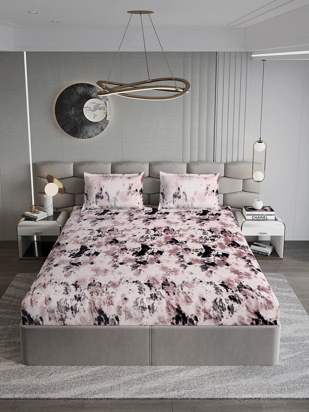 495 GSM Polyester King Bed 1 Bedsheet with 2 Pillow Cover (Gold Mine) - Image 3