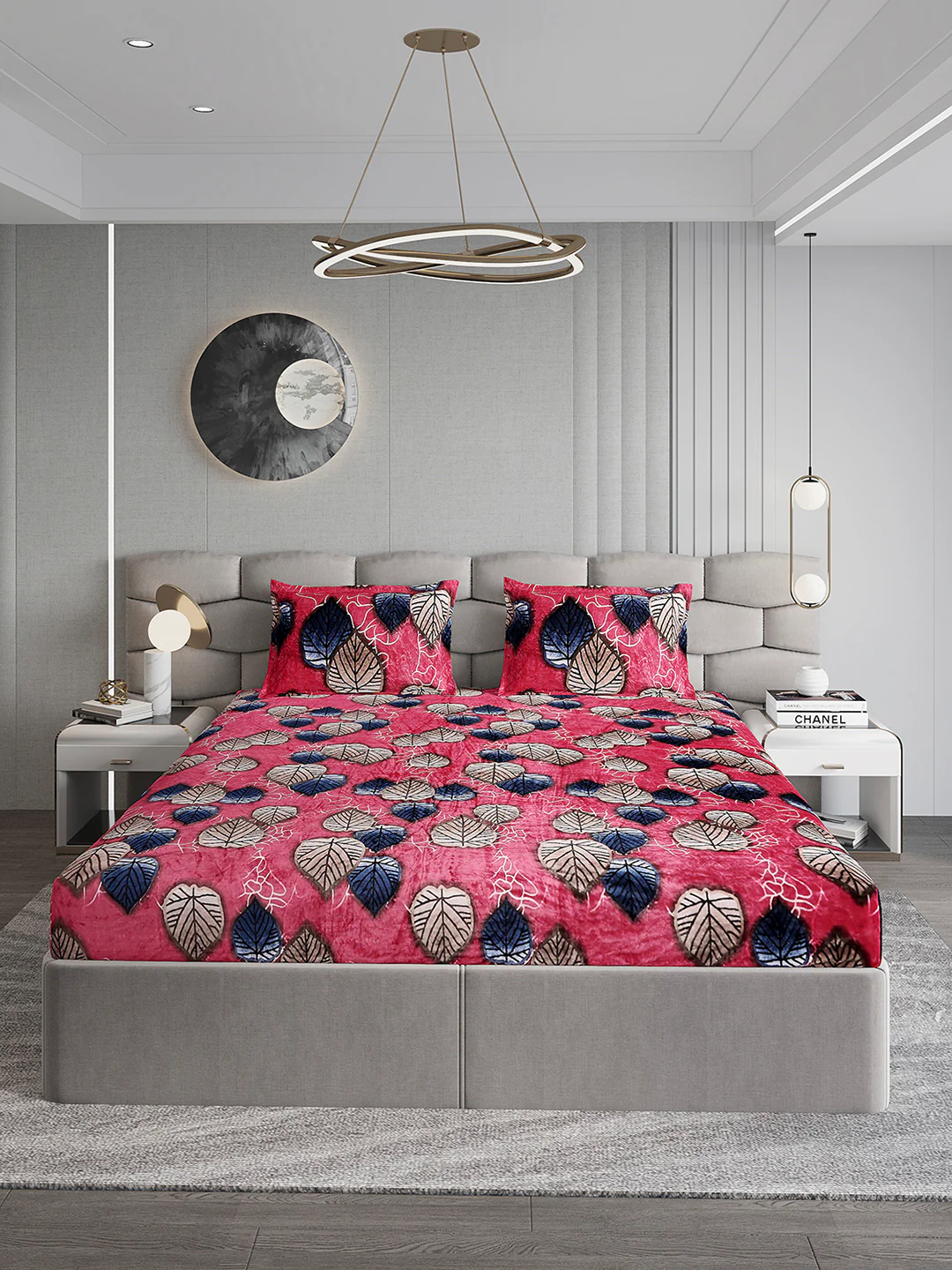 495 GSM Polyester King Bed 1 Bedsheet with 2 Pillow Cover (Gold Mine) - Image 2