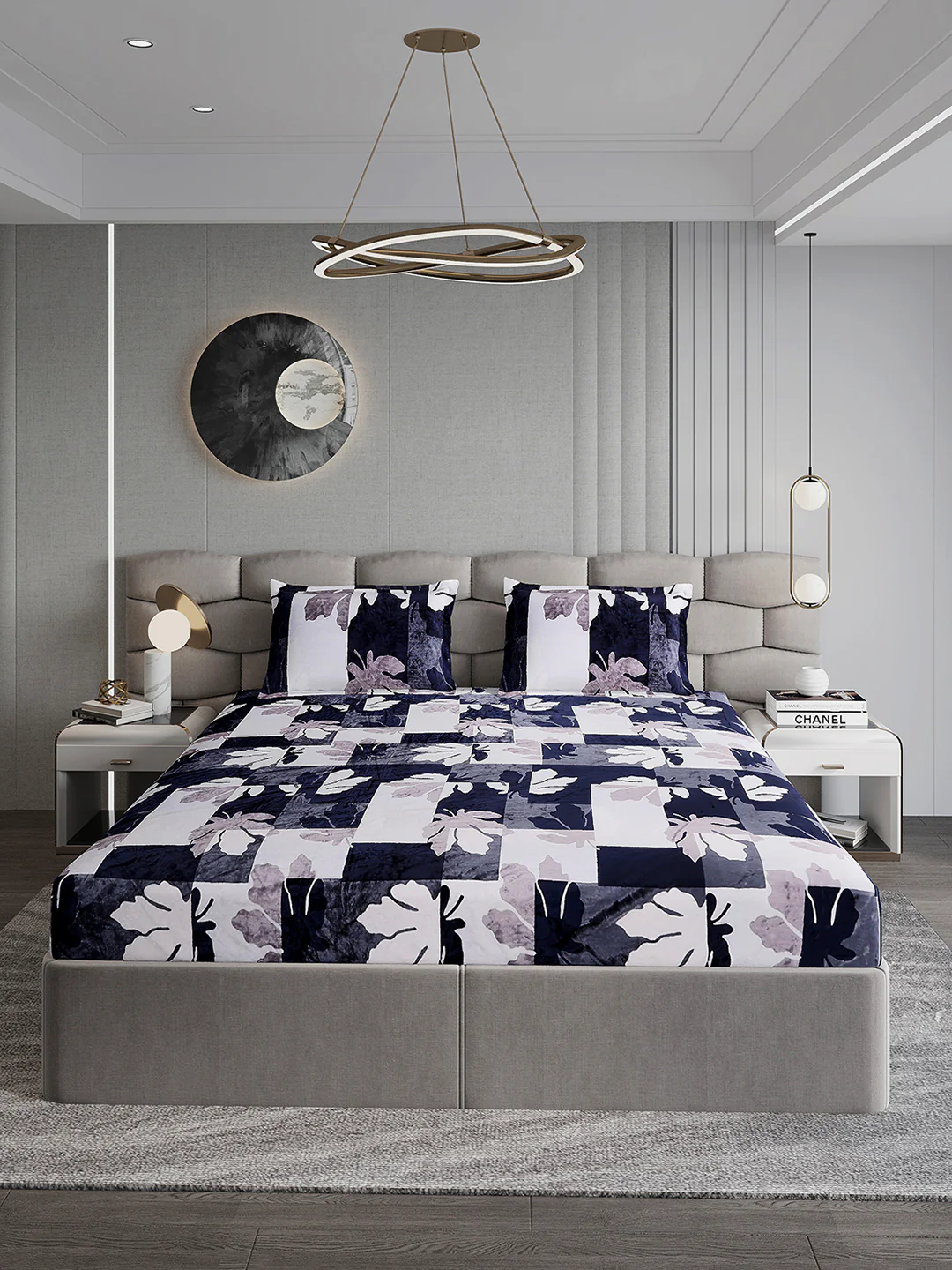 495 GSM Polyester King Bed 1 Bedsheet with 2 Pillow Cover (Gold Mine) - Image 2