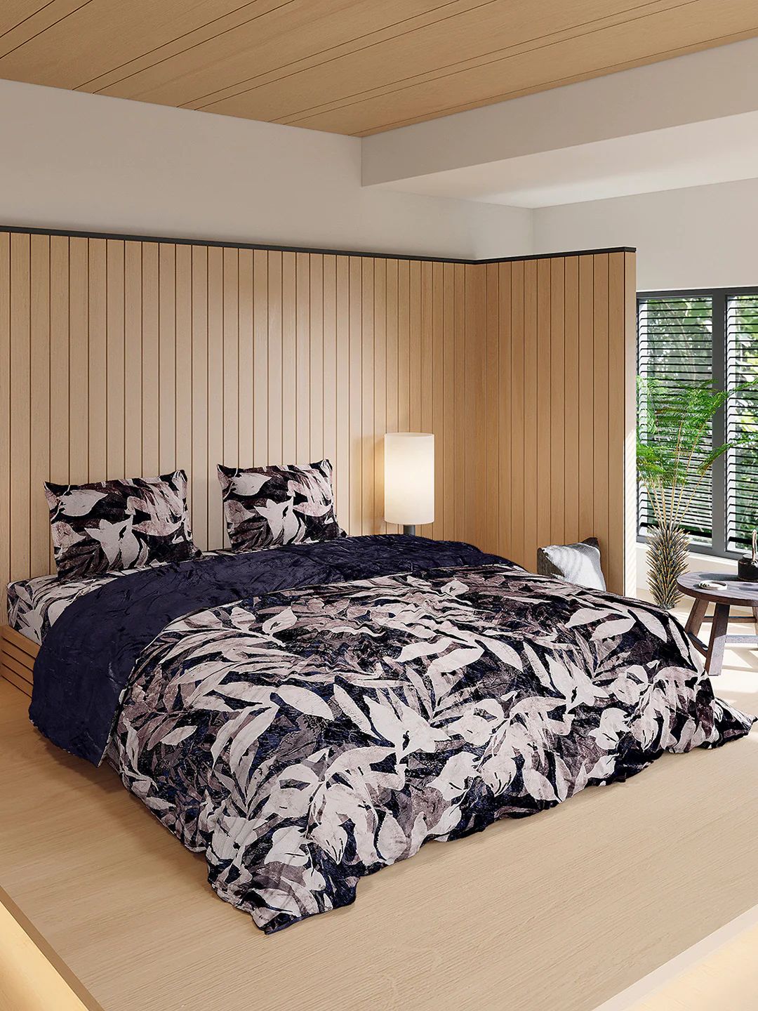 904 GSM 100% Polyester Double Bed 1 Bedsheet, 1 Duvet Cover & 2 Pillow Cover (Meteor 4 Pcs Set) - Image 4
