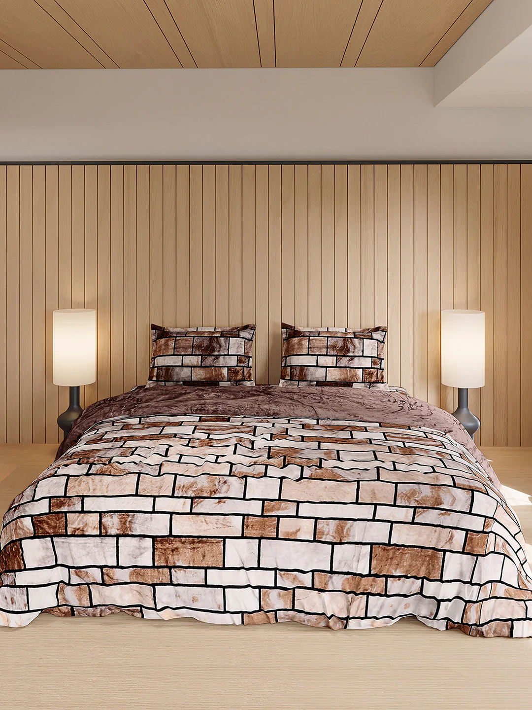 904 GSM 100% Polyester Double Bed 1 Bedsheet, 1 Duvet Cover & 2 Pillow Cover (Meteor 4 Pcs Set) - Image 2