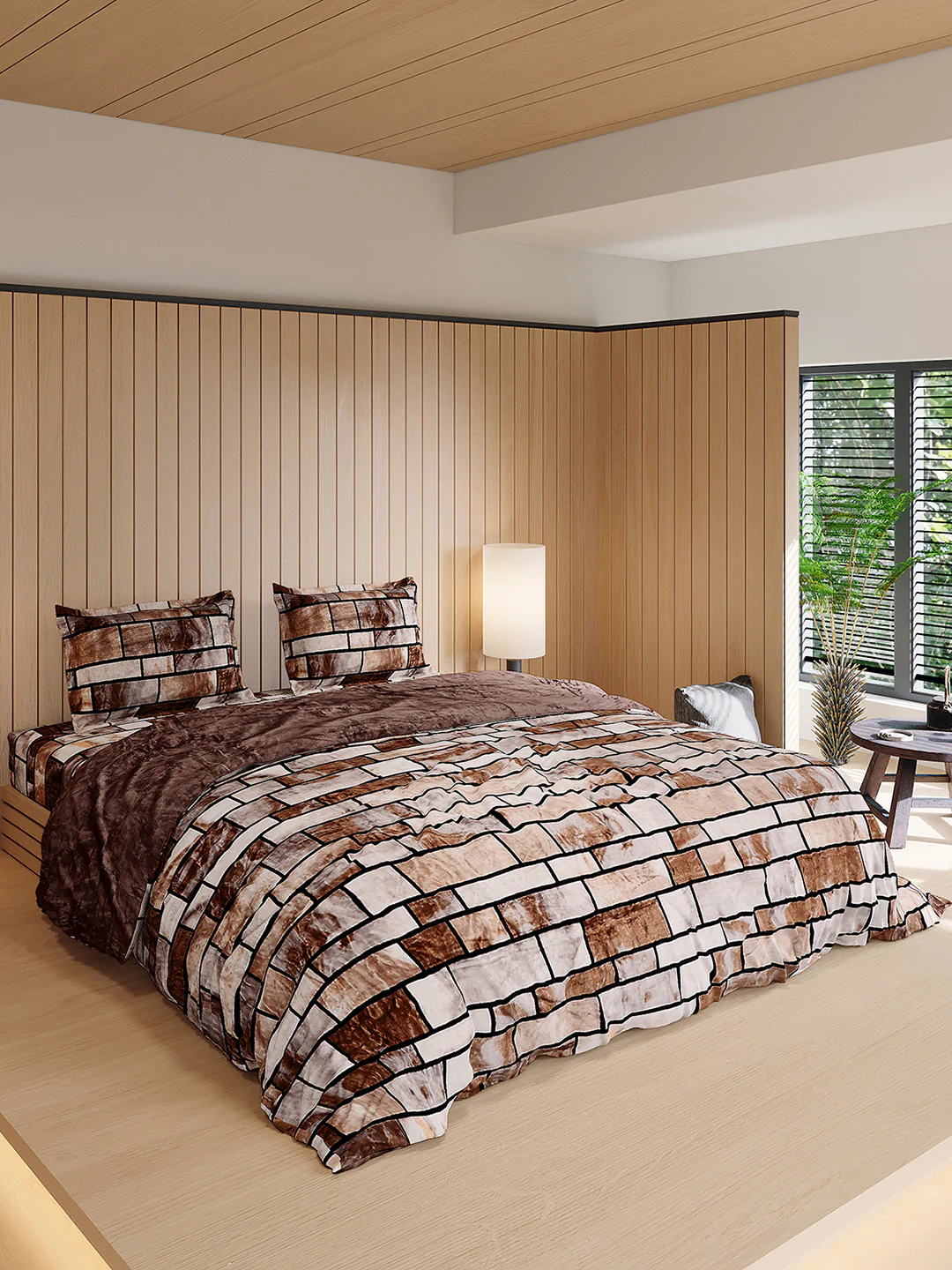 904 GSM 100% Polyester Double Bed 1 Bedsheet, 1 Duvet Cover & 2 Pillow Cover (Meteor 4 Pcs Set) - Image 4