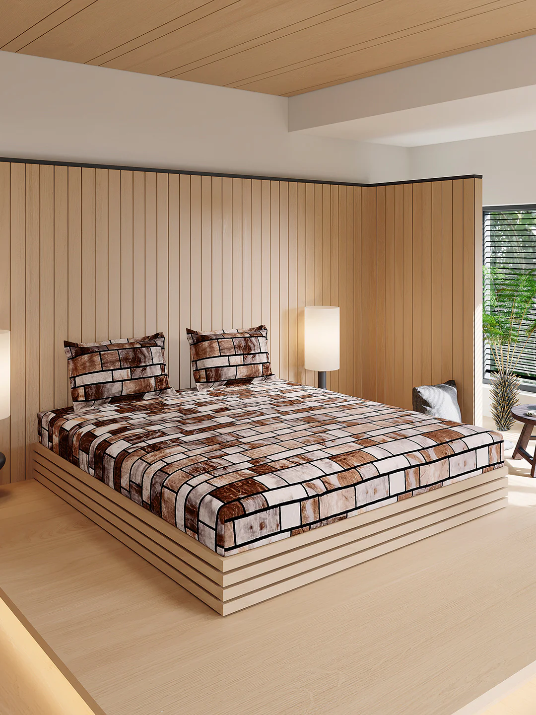 904 GSM 100% Polyester Double Bed 1 Bedsheet, 1 Duvet Cover & 2 Pillow Cover (Meteor 4 Pcs Set) - Image 7